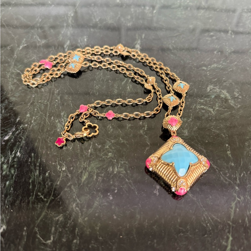 Lauren G Adams Gold and Blue Bohemian Necklace